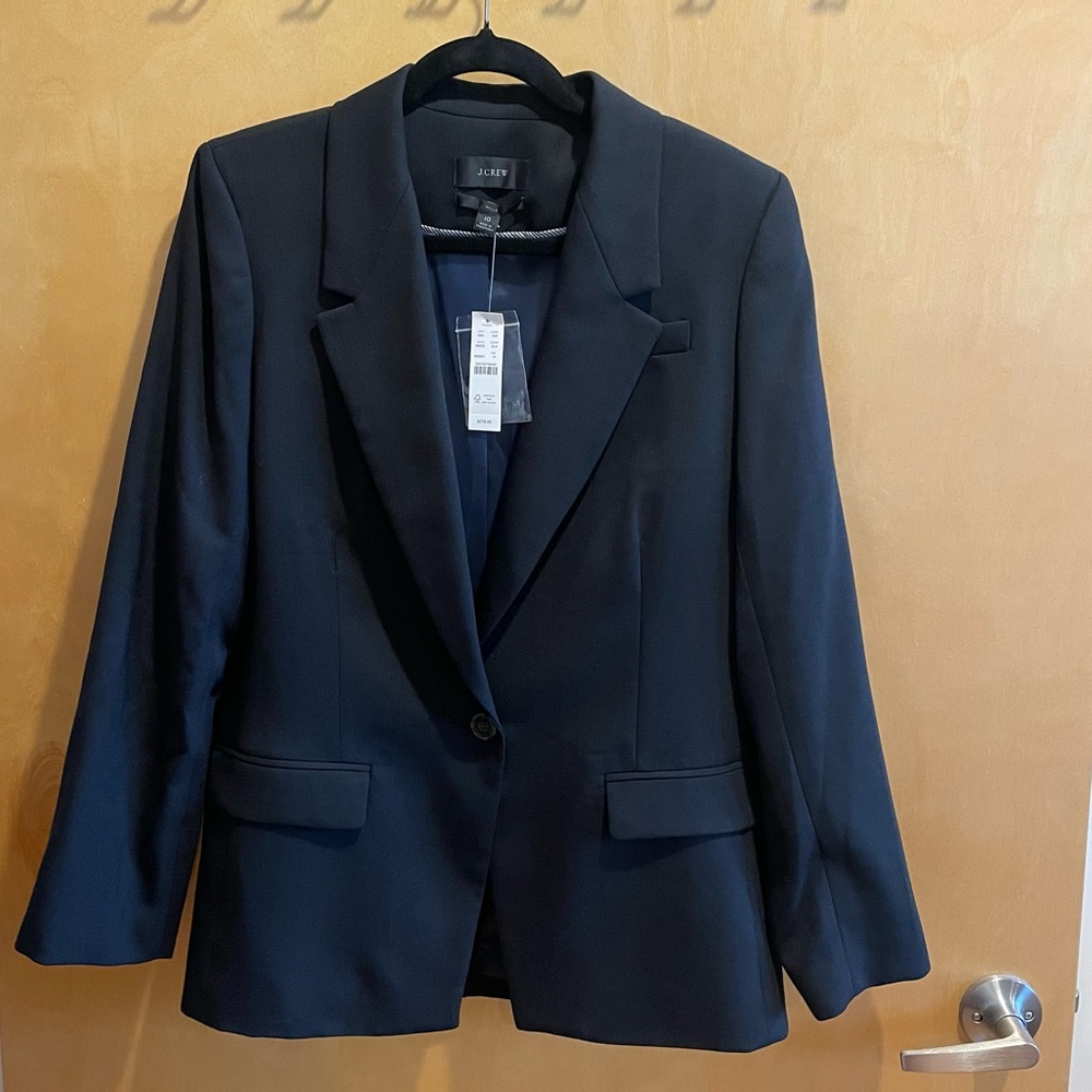J. Crew Helena blazer in wool-blend flannel